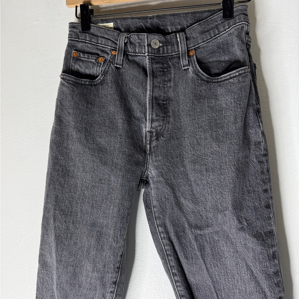 Levi’s 501 Raw Hem Faded Black Jeans Size 25 X 26 - Picture 3 of 7